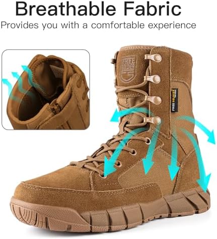 Breathable lightweight men's tactical boots with mesh upper, showcasing airflow design for outdoor activities and work comfort